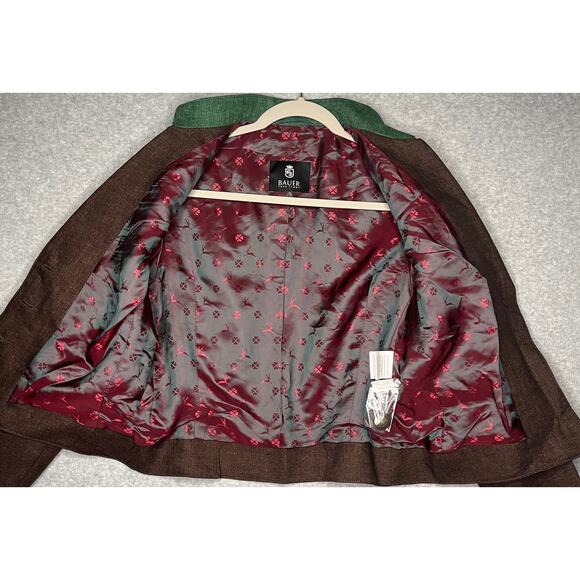 Bauer Pour Femme women's blazer buttons long sleeve embroidered lined linen M - Picture 7 of 10